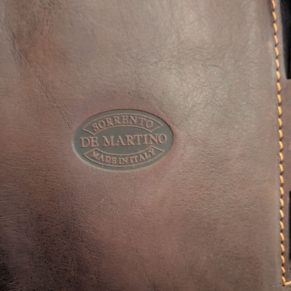 De Martino Buffalo Leather Shoulder Bag Italian Made Amalfi Coast Sorrento Tote View 2